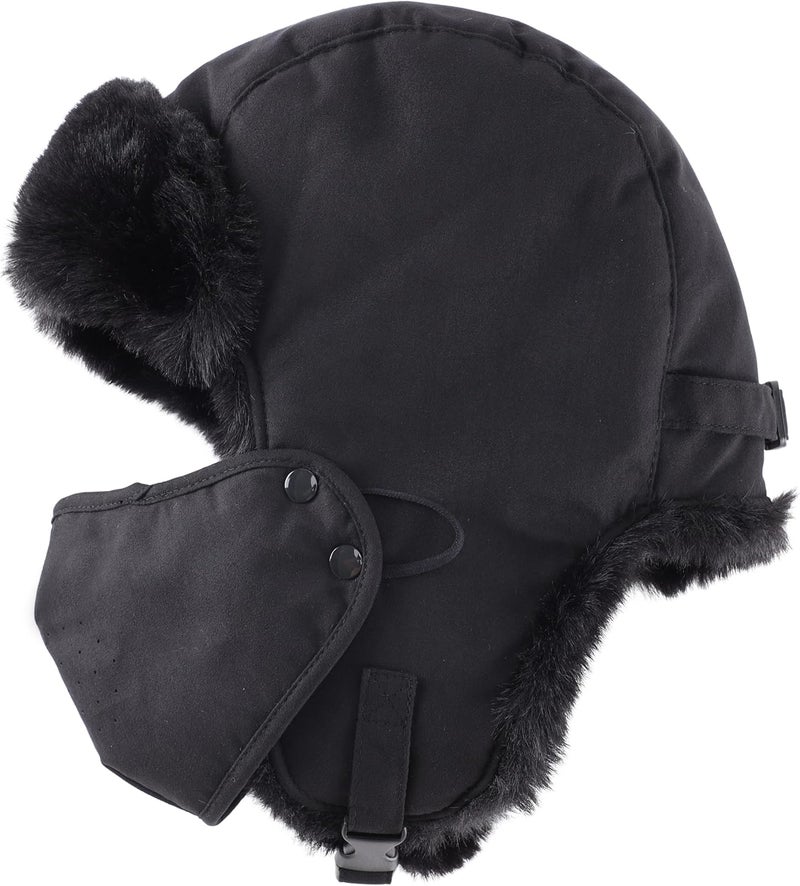 Connectyle Aviator Trapper Hat for Men Women Faux Fur Warm Winter Hat with Ear Flaps Faux Suede Ushanka Cold Weather Hats - Image 4